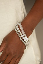 Load image into Gallery viewer, Sugary Shimmer Paparazzi Bracelet - White
