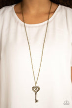 Load image into Gallery viewer, Unlock My Heart Paparazzi Necklace - Brass
