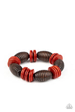 Load image into Gallery viewer, Caribbean Castaway Paparazzi Wood Bracelet - Red
