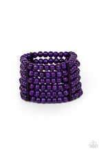 Load image into Gallery viewer, Tanning in Tanzania Paparazzi Wood Bracelet - Purple
