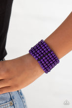 Load image into Gallery viewer, Tanning in Tanzania Paparazzi Wood Bracelet - Purple
