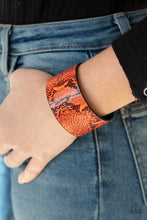 Load image into Gallery viewer, Its a Jungle Out There - Paparazzi Leather Urban Snap Bracelet  - Orange
