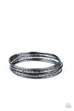 Load image into Gallery viewer, Thanks For GLISTENING Paparazzi Bangle Bracelet Set - Black Gunmetal
