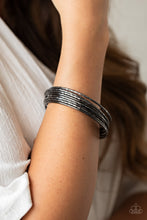Load image into Gallery viewer, Thanks For GLISTENING Paparazzi Bangle Bracelet Set - Black Gunmetal
