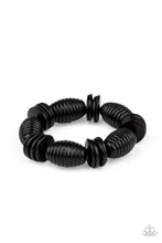 Load image into Gallery viewer, Caribbean Castaway Paparazzi Wood Bracelet - Black
