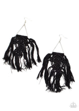 Load image into Gallery viewer, Modern Day Macrame Paparazzi Earring - Black
