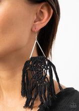 Load image into Gallery viewer, Modern Day Macrame Paparazzi Earring - Black
