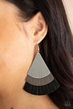 Load image into Gallery viewer, Huge Fanatic Paparazzi Leather Earring - Black
