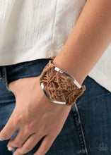 Load image into Gallery viewer, Macrame Mode Paparazzi Macramé Cuff Bracelet - Brown
