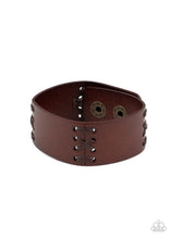 Load image into Gallery viewer, Batters Up Paparazzi Leather Urban Bracelet  - Brown
