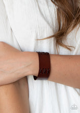 Load image into Gallery viewer, Batters Up Paparazzi Leather Urban Bracelet  - Brown
