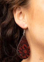 Load image into Gallery viewer, Beach Garden Paparazzi Leather Earring - Brown EMP 2021
