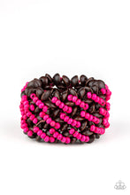 Load image into Gallery viewer, Cozy in Cozumel Paparazzi Wood Bracelet  - Pink
