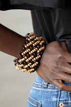 Load image into Gallery viewer, Cozy in Cozumel Paparazzi Wood Bracelet - Brown
