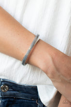 Load image into Gallery viewer, HAUTE On The Trail Paparazzi Acrylic Cuff Bracelet - Silver
