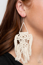Load image into Gallery viewer, Modern Day Macrame Paparazzi Earring - White
