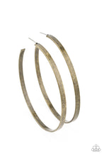 Load image into Gallery viewer, Lean Into The Curves Paparazzi Hoop Earring - Brass EMP 2021
