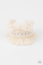 Load image into Gallery viewer, Homespun Hardware Paparazzi Macramé Cuff Bracelet  - White
