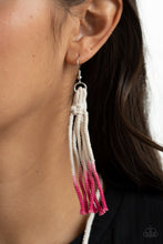 Load image into Gallery viewer, Surfin The Net Paparazzi Macramé  Necklace - Pink
