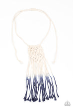 Load image into Gallery viewer, Surfin The Net Paparazzi Macramé  Necklace - Blue
