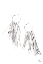 Load image into Gallery viewer, No Place Like HOMESPUN Paparazzi Suede Hoop Earring  - Silver
