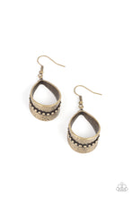 Load image into Gallery viewer, STIRRUP Some Trouble Paparazzi Earring - Brass
