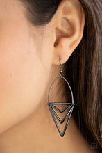 Load image into Gallery viewer, Proceed With Caution Paparazzi Earring - Black - Gunmetal
