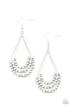 Load image into Gallery viewer, Paparazzi ♥ Off The Blocks Shimmer - Silver ♥ Earrings
