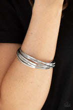 Load image into Gallery viewer, Trending in Tread Paparazzi Bangle Bracelet - Silver
