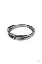 Load image into Gallery viewer, Trending in Tread Paparazzi Bangle Bracelet  - Black - Gunmetal
