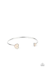 Load image into Gallery viewer, Romantically Rustic Paparazzi Cuff Heart Bracelet  - White
