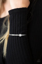 Load image into Gallery viewer, Roll Out The Rhinestones  Paparazzi Bangle Bracelet - White

