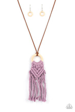 Load image into Gallery viewer, Crafty Couture Paparazzi Macrame' Necklace - Purple
