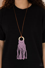 Load image into Gallery viewer, Crafty Couture Paparazzi Macrame' Necklace - Purple
