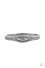 Load image into Gallery viewer, Locked in Luster Paparazzi Hinged Bracelet  -  Silver
