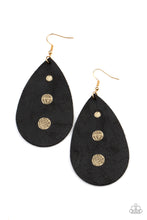 Load image into Gallery viewer, Rustic Torrent Paparazzi Leather Earring - Black

