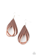 Load image into Gallery viewer, Thats A STRAP Paparazzi Leather Earring - Brown

