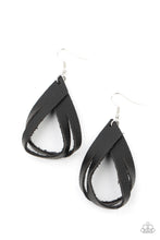Load image into Gallery viewer, Thats A STRAP Paparazzi Leather Earring - Black
