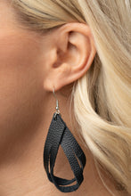 Load image into Gallery viewer, Thats A STRAP Paparazzi Leather Earring - Black
