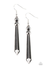 Load image into Gallery viewer, Sparkle Stream Paparazzi Earring - Silver - Hematite
