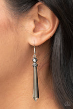 Load image into Gallery viewer, Sparkle Stream Paparazzi Earring - Silver - Hematite
