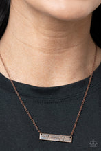 Load image into Gallery viewer, Living The Mom Life Paparazzi Family Heart Beat Necklace - Copper
