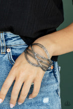 Load image into Gallery viewer, Hautely Hammered Paparazzi Cuff Bracelet  - Black - Gunmetal

