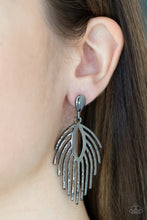 Load image into Gallery viewer, Metro Safari Paparazzi Earring - Black - Gunmetal
