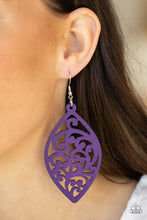 Load image into Gallery viewer, Coral Garden Paparazzi Wood Earring - Purple
