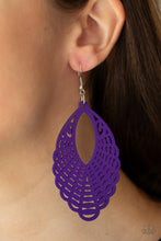 Load image into Gallery viewer, Tahiti Tankini Paparazzi Wood Earring - Purple

