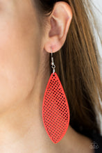 Load image into Gallery viewer, Surf Scene Paparazzi Wooden Earring - Red
