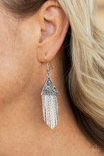 Load image into Gallery viewer, Pyramid SHEEN Paparazzi Earring - Silver - Hematite
