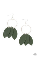 Load image into Gallery viewer, Leafy Laguna Paparazzi Leather Earring - Green
