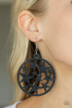 Load image into Gallery viewer, Cosmic Paradise Paparazzi Wood Star Earring - Black
